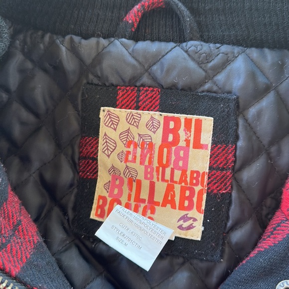 Billabong Plaid Coat Size Medium - Picture 3 of 3